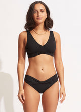 Seafolly Palm Springs Wrap Front F Cup Top in Black – Sandpipers