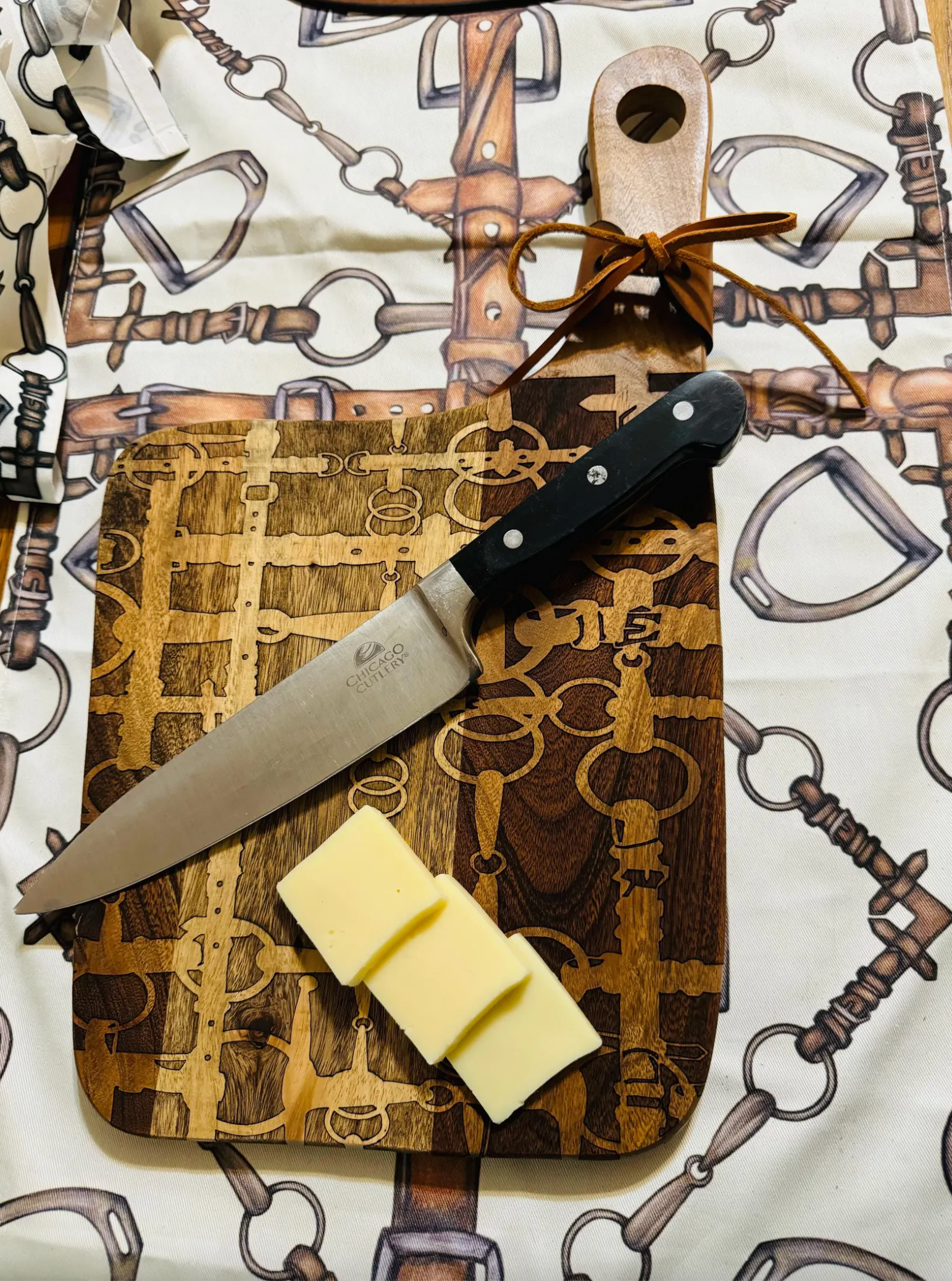 Equine Snaffle Bit Engraved Charcuterie Board - hatchet Cheese Serving Board Tray