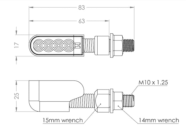 EXLECO 4 x LED Motorrad Blinker DC 12V Metall Mini Blinker IP65 Wasser –