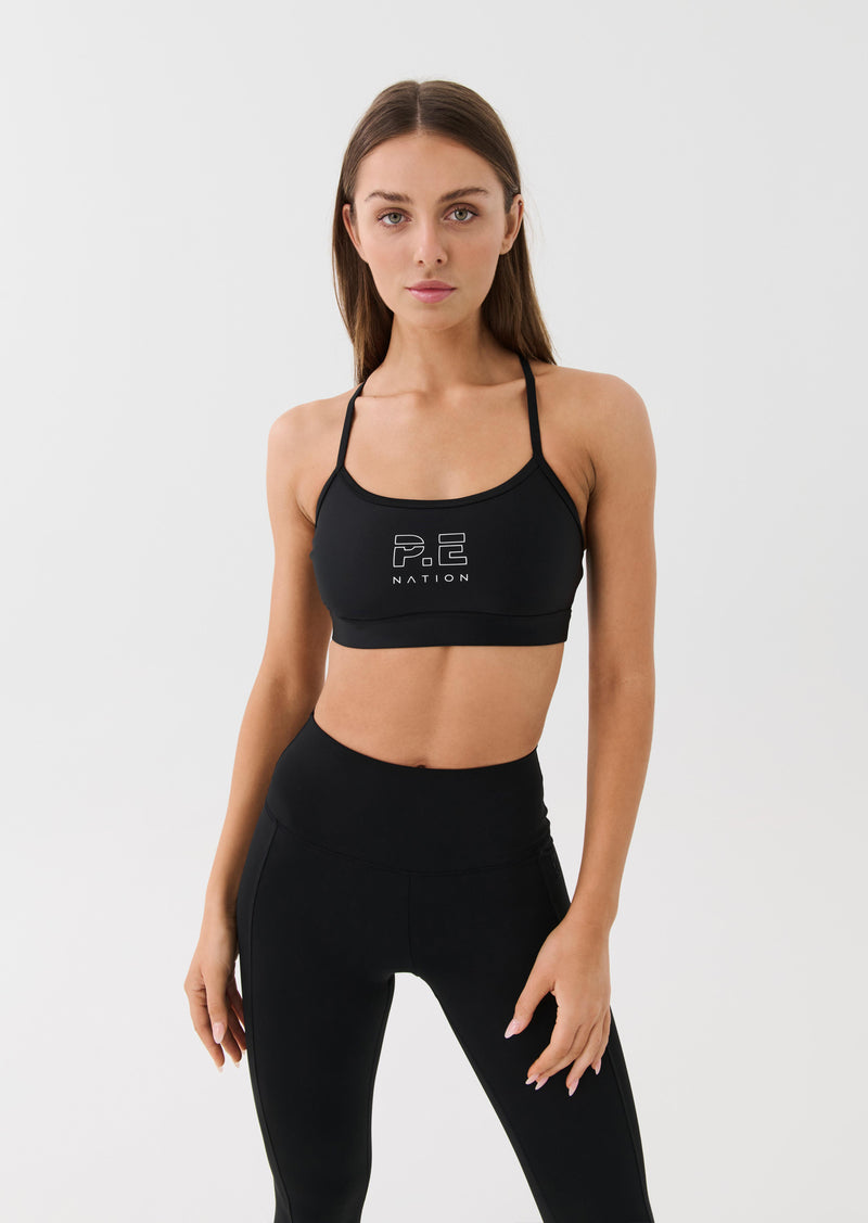 Tala medium support racer back sports bra in black exclusive to