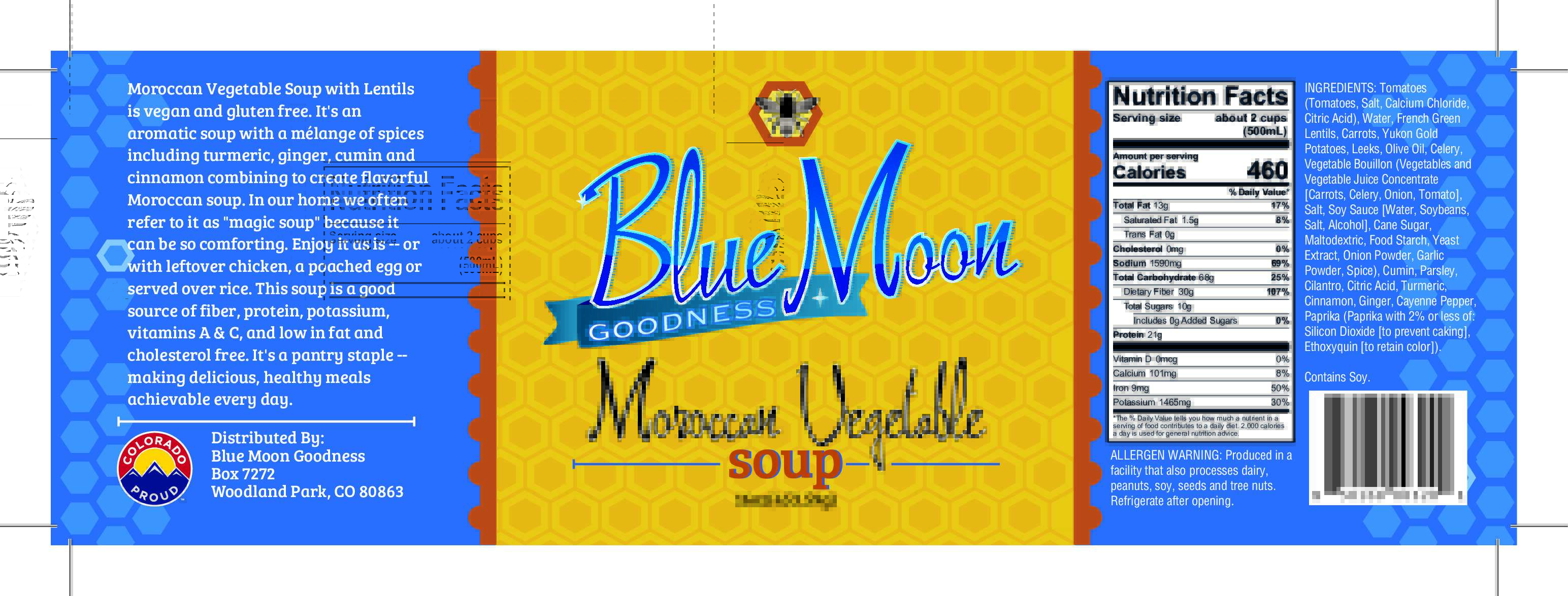 moroccan vegetable soup label