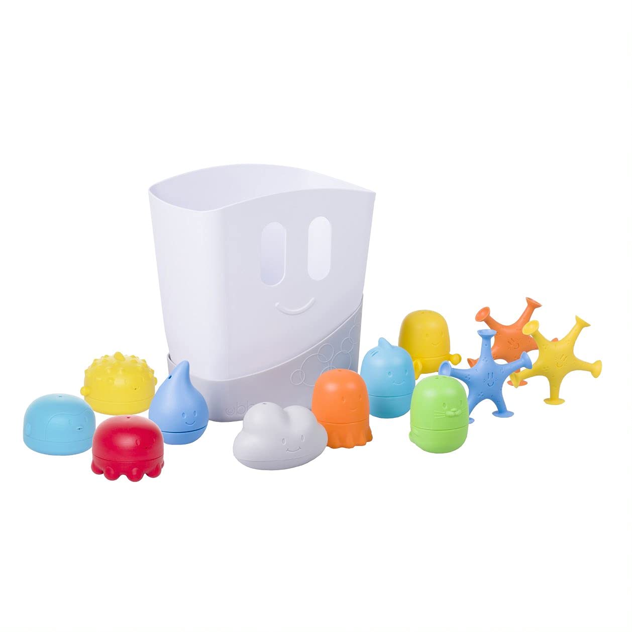 Ubbi Drying Bin and 11 Bath Toys