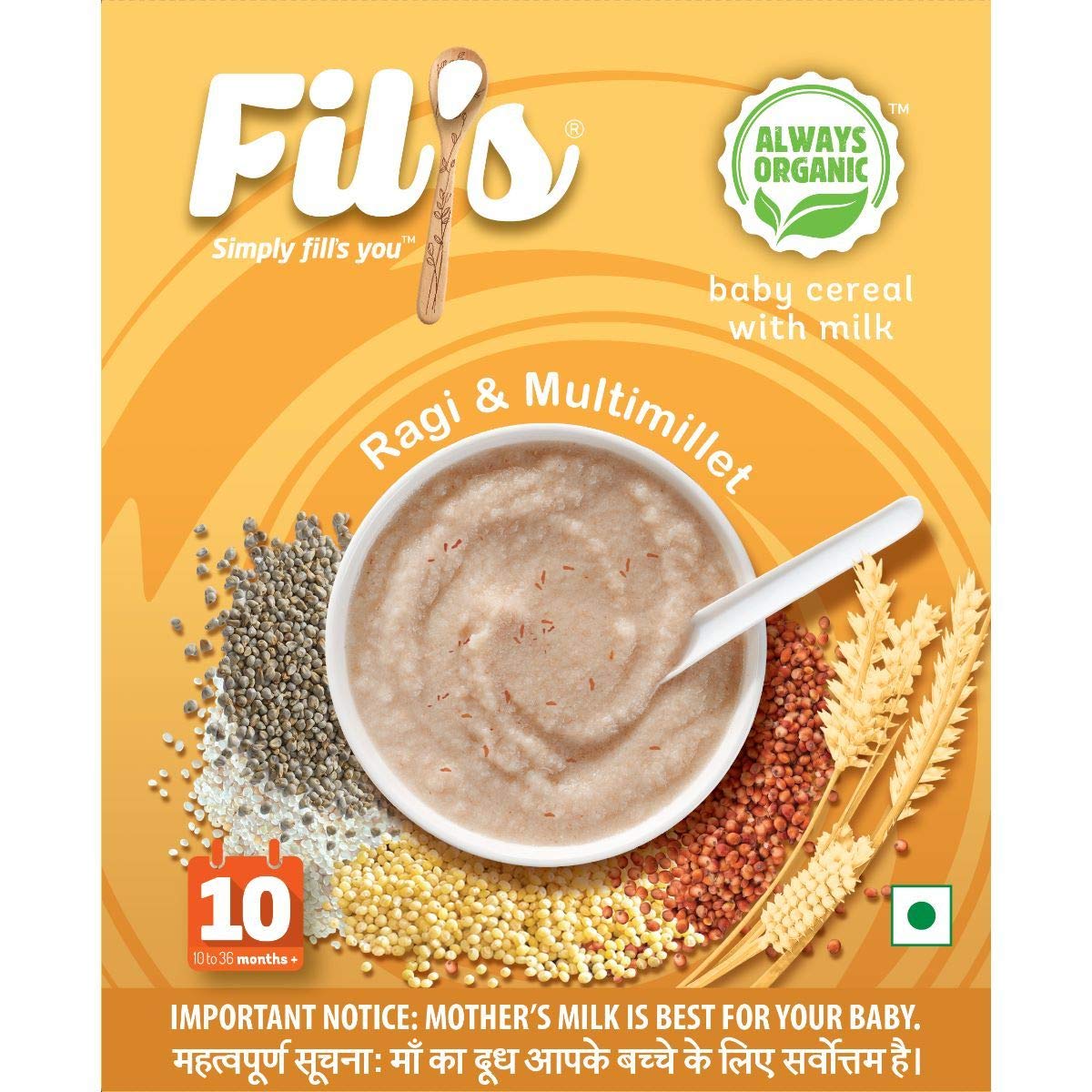 Fils Organic Baby Food Cereal With Ragi Multimillet