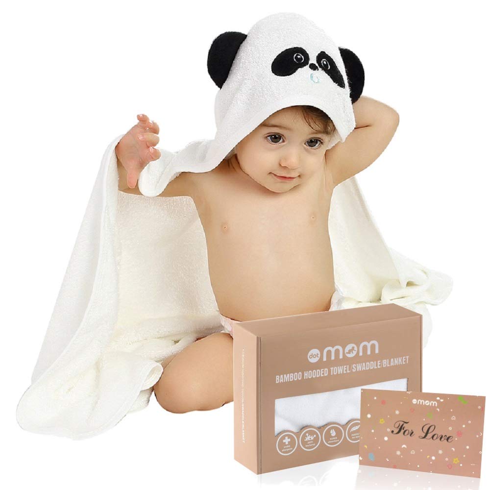 DOTMOM Bamboo Hooded 3 in 1 Baby Hooded Bath Towel