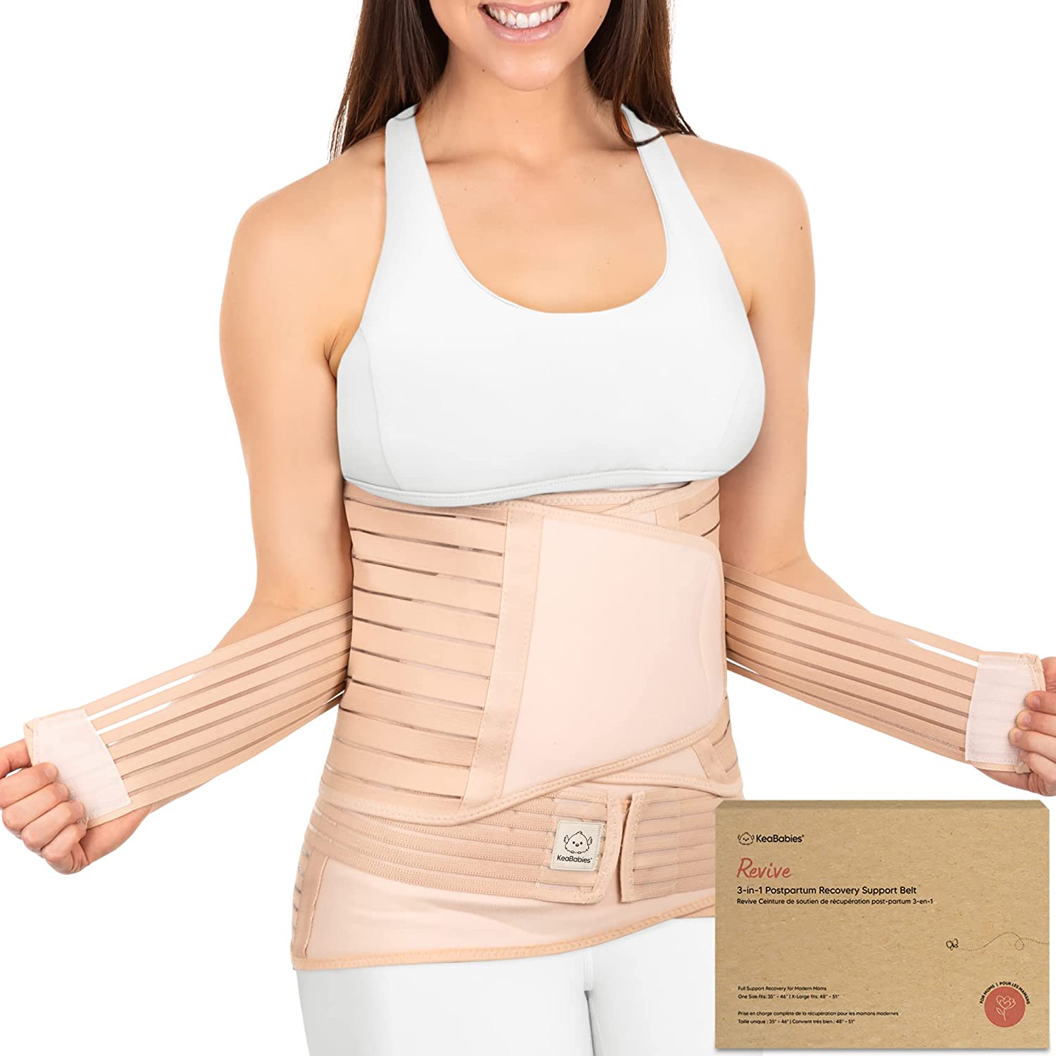 KeaBabies 3 in 1 Postpartum Belly Support Recovery Wrap