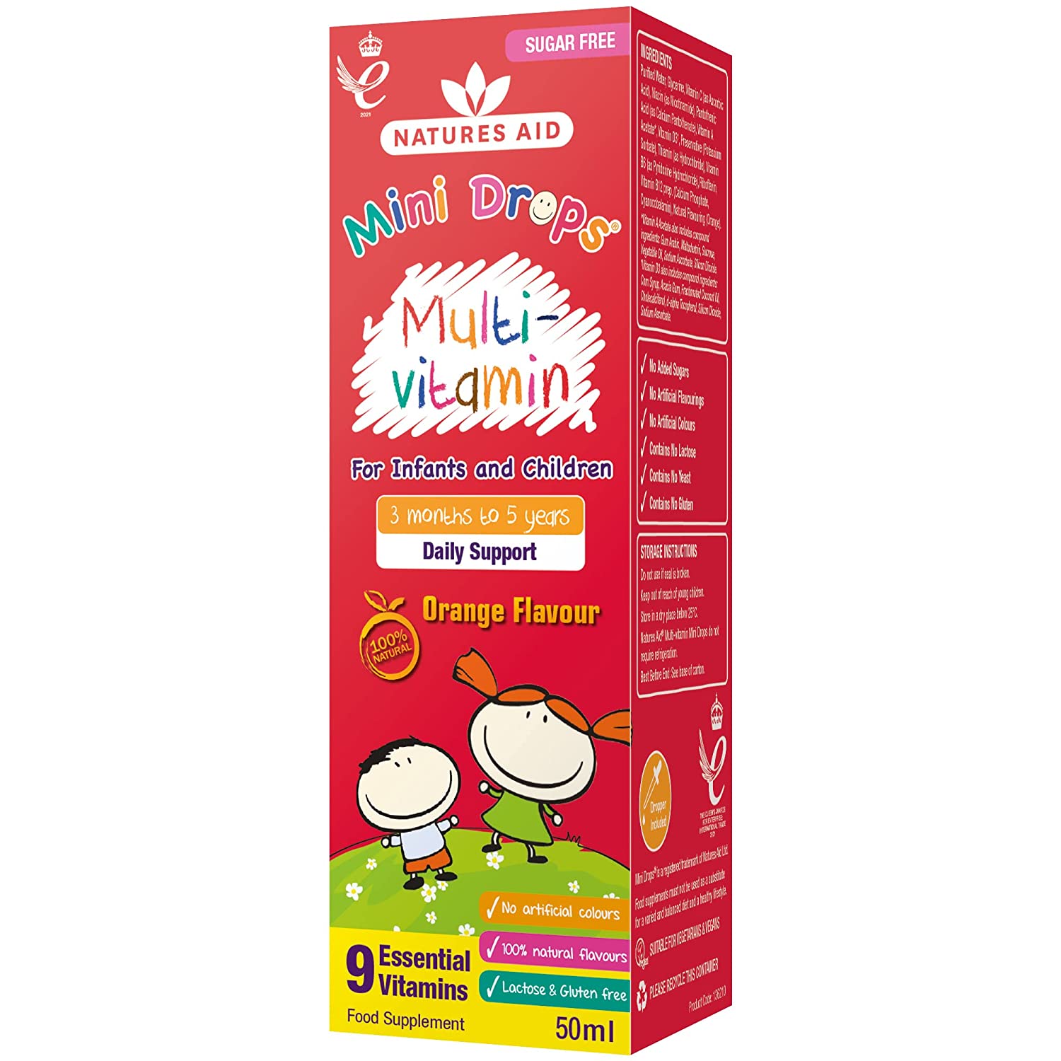 Natures Aid Sugarfree Multivitamin Mini Drops