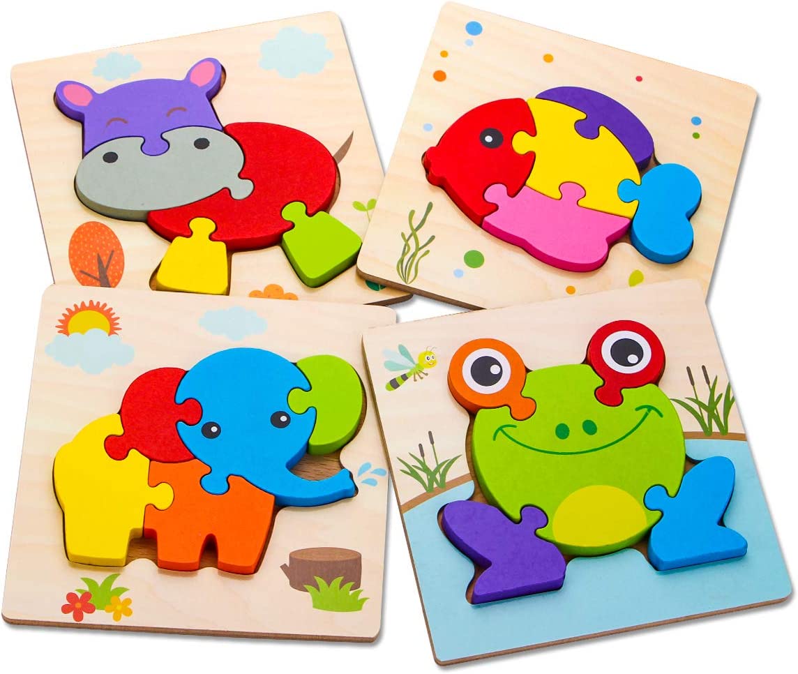 SKYFIELD Wooden Animal Toddler Puzzles