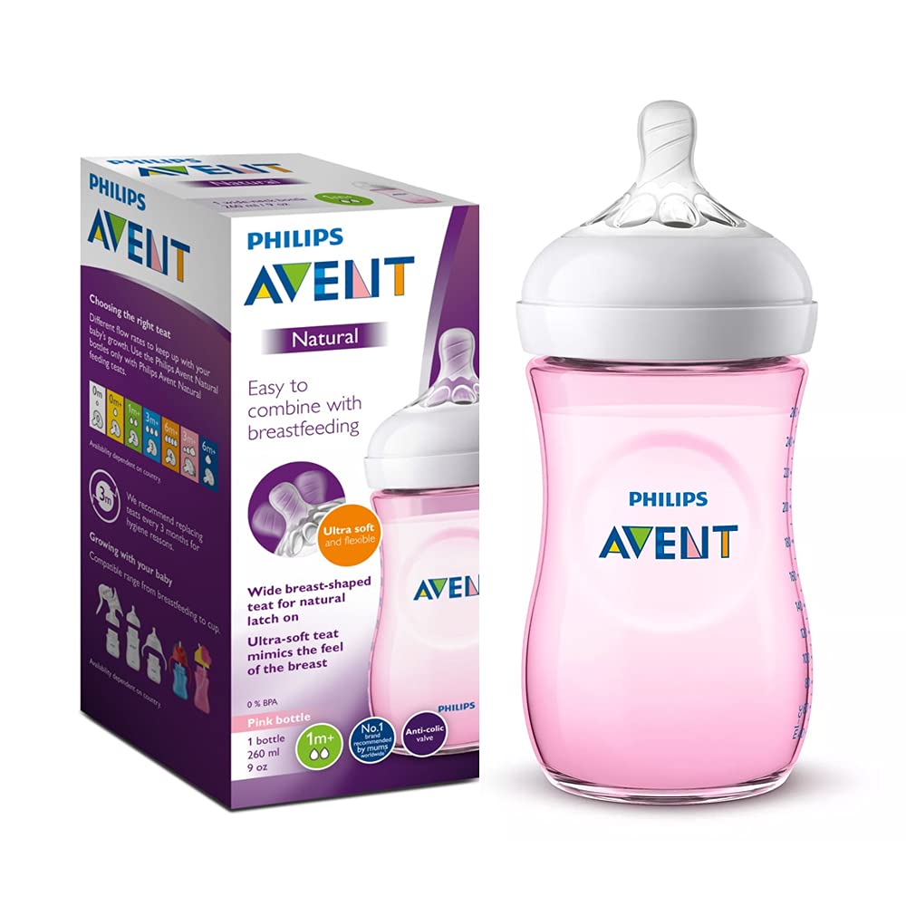 Philips Avent Natural 2. 0 Pink Feeding Bottle