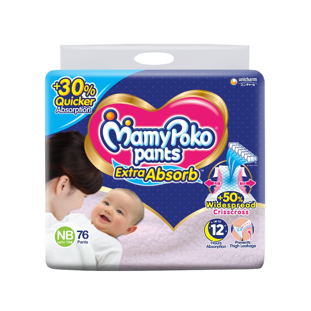 MamyPoko Pants Extra Absorb NB76 Diapers
