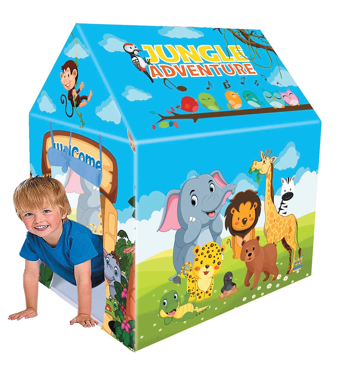 Webby Jungle Theme Green Play Tent House