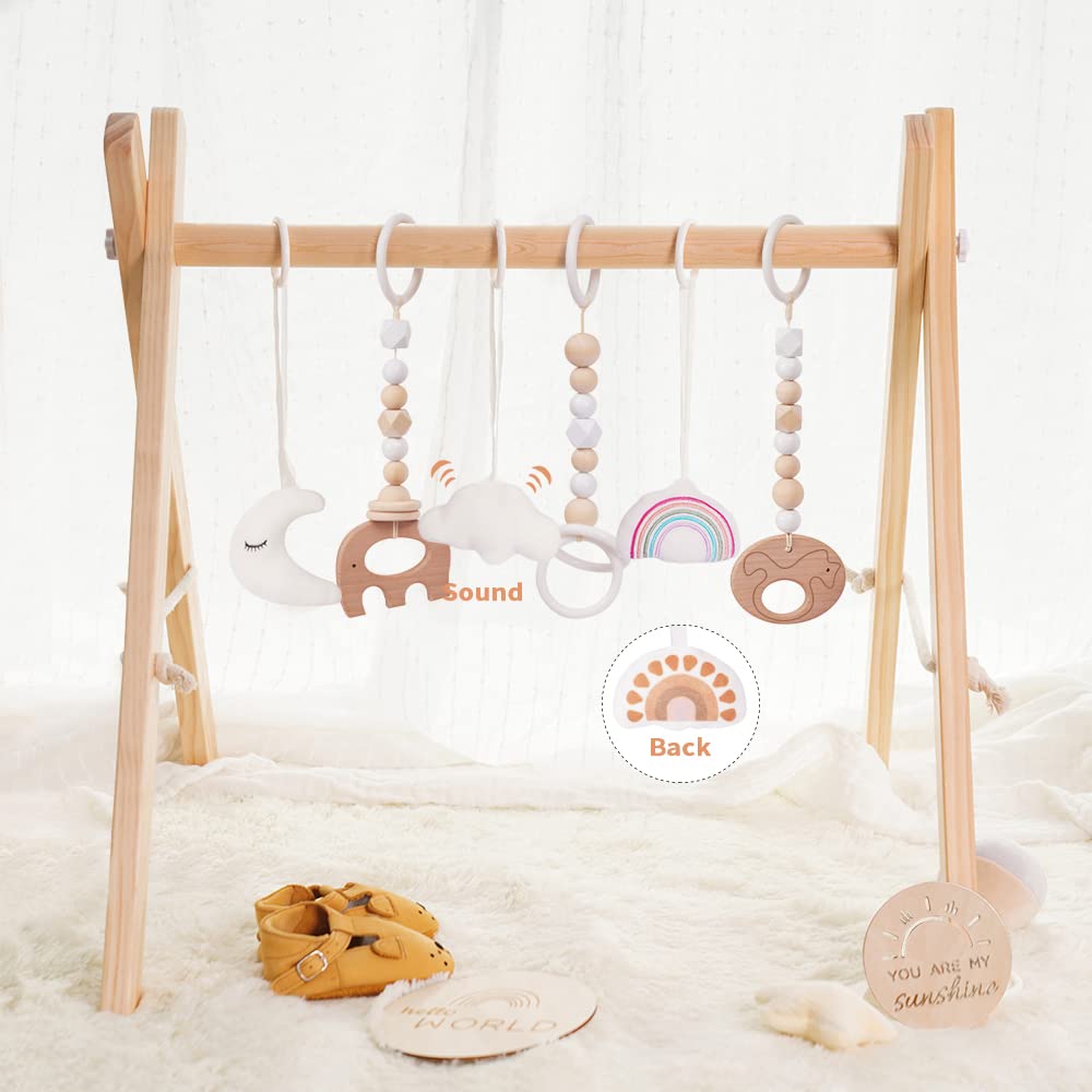 Little Dove Wood Baby Gym with Toys