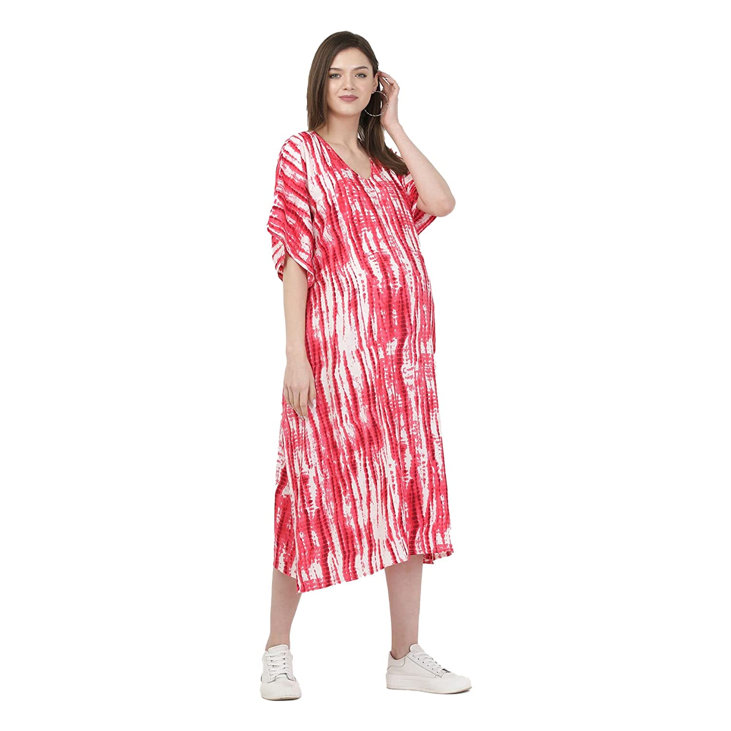 Mylo Essentials Rayon Printed Nursing Kaftan Cum Nighty