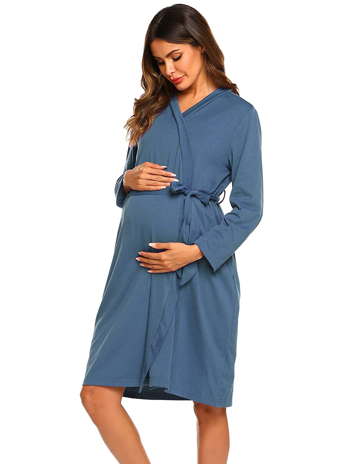 Ekouaer 3 in 1 Labor Delivery Nursing Gown