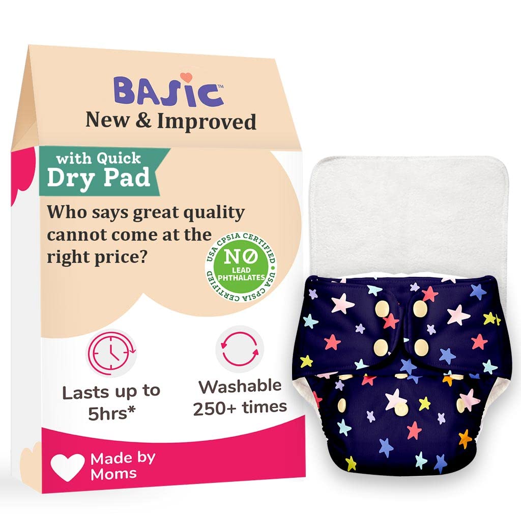 BASIC Reusable Cloth Diaper with Quick Dry Pad