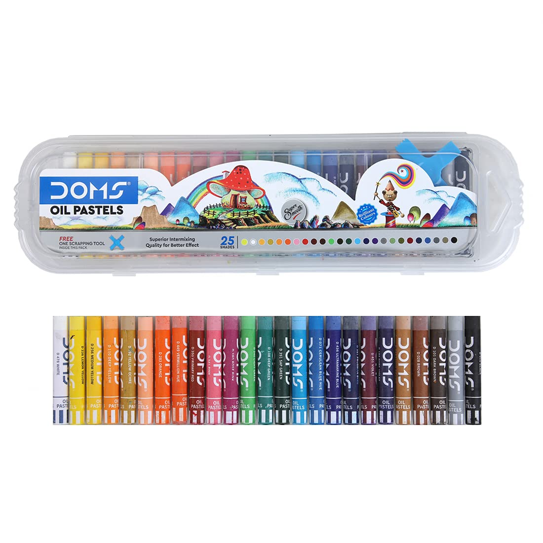 Doms Oil Pastel 25 Shades Plastic Pack