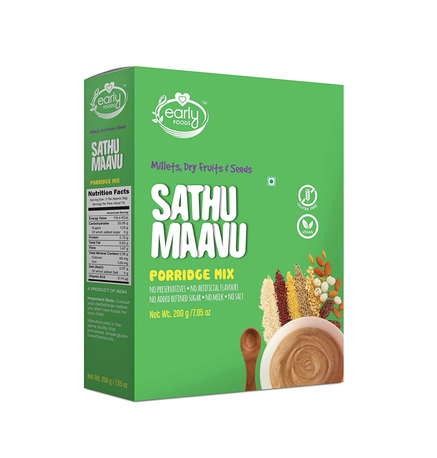 Early Foods Organic Sattu Maavu Porridge Mix