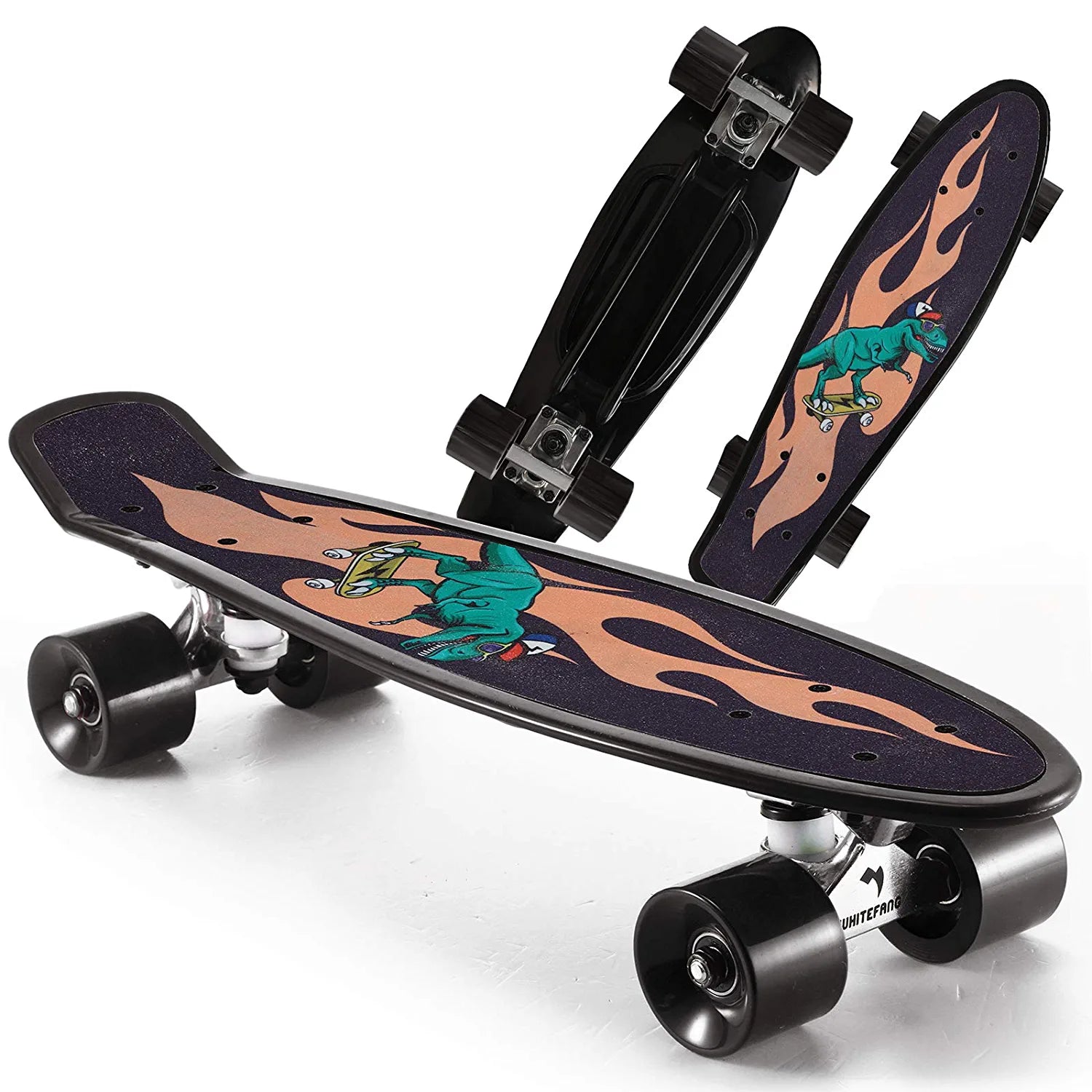 WhiteFang Colorful PU Wheels Skateboard