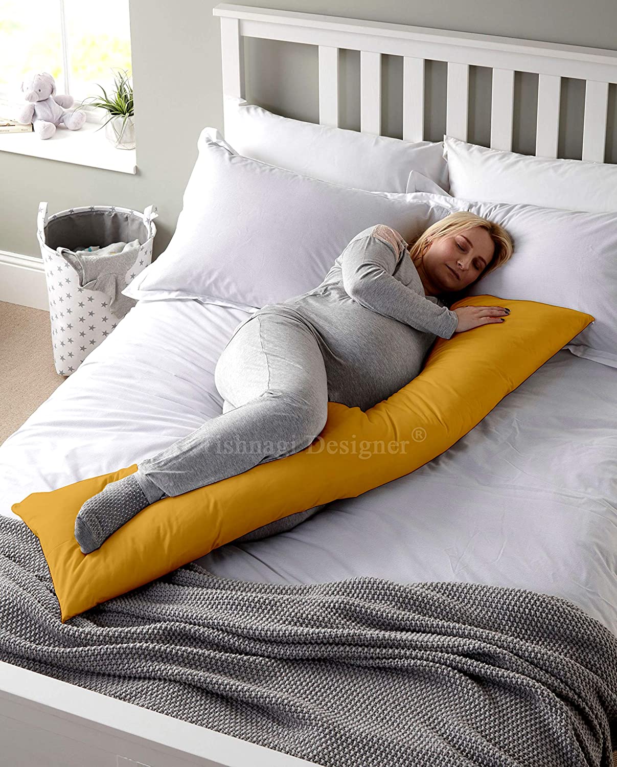 Tishnagi Designer Cotton Soft Stripes Body Pillow