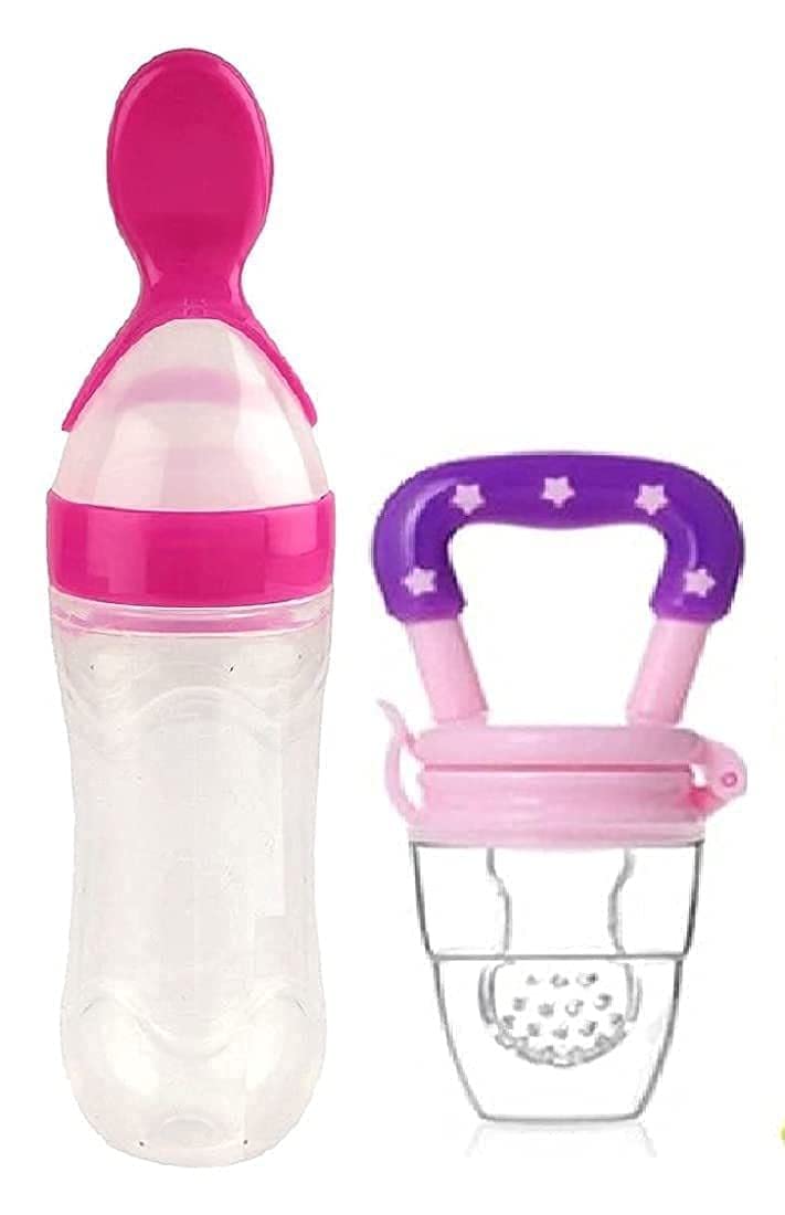 CHILDCHIC Soft Silicone Squeeze Serial Feeding Bottle & Babies Teether