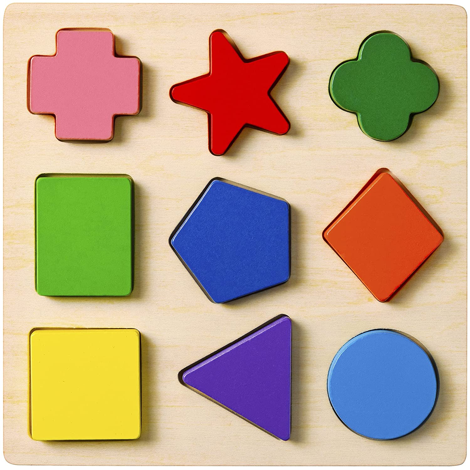 GYBBER&MUMU Wooden Preschool Shape Puzzle