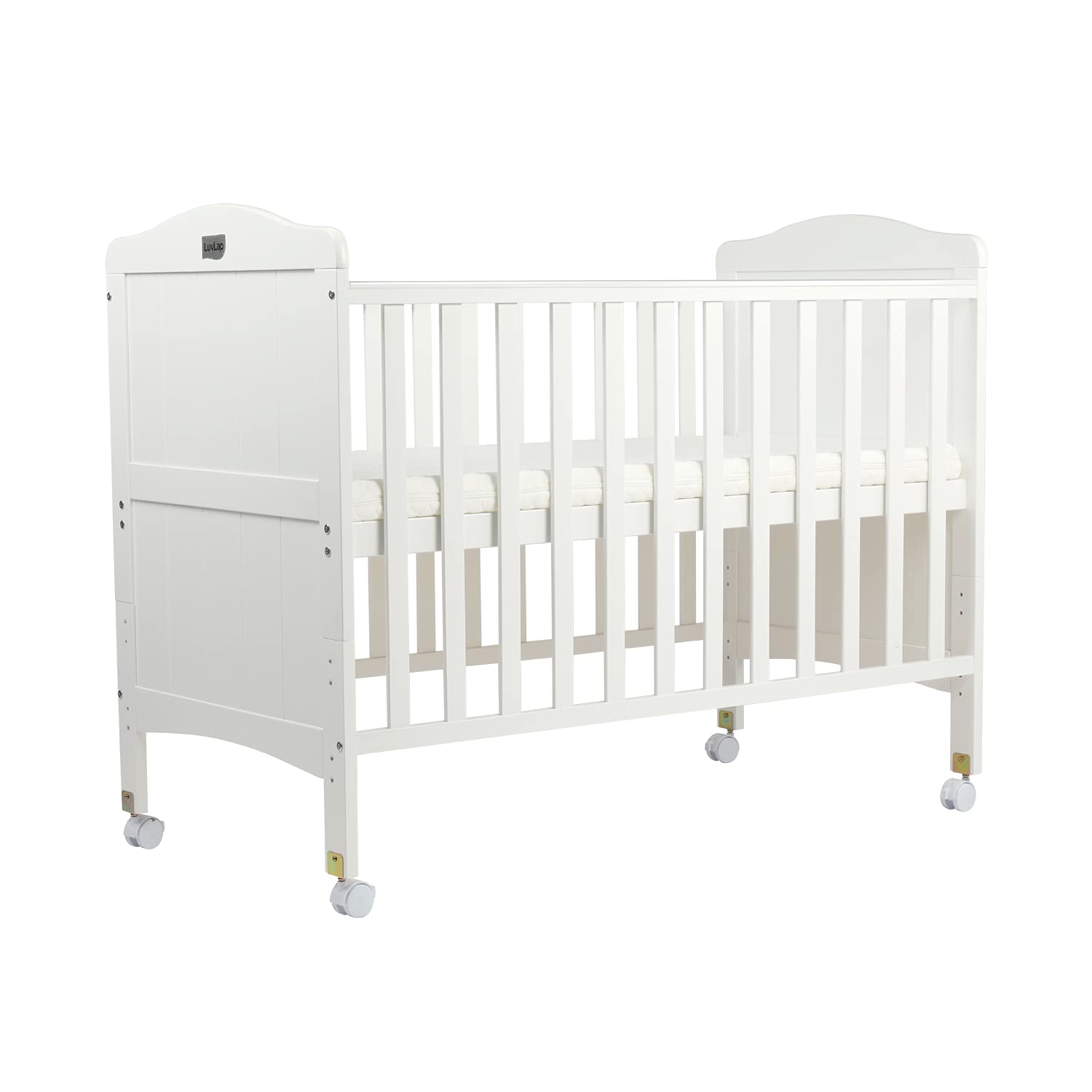 LuvLap Baby Wooden Cot with Mattress