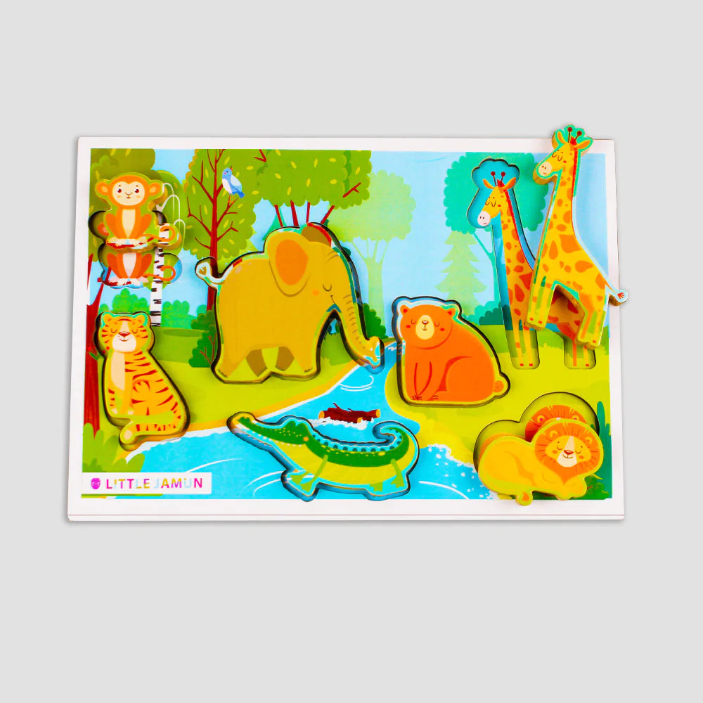Wooden Animal 3- 1 Chunky Puzzle