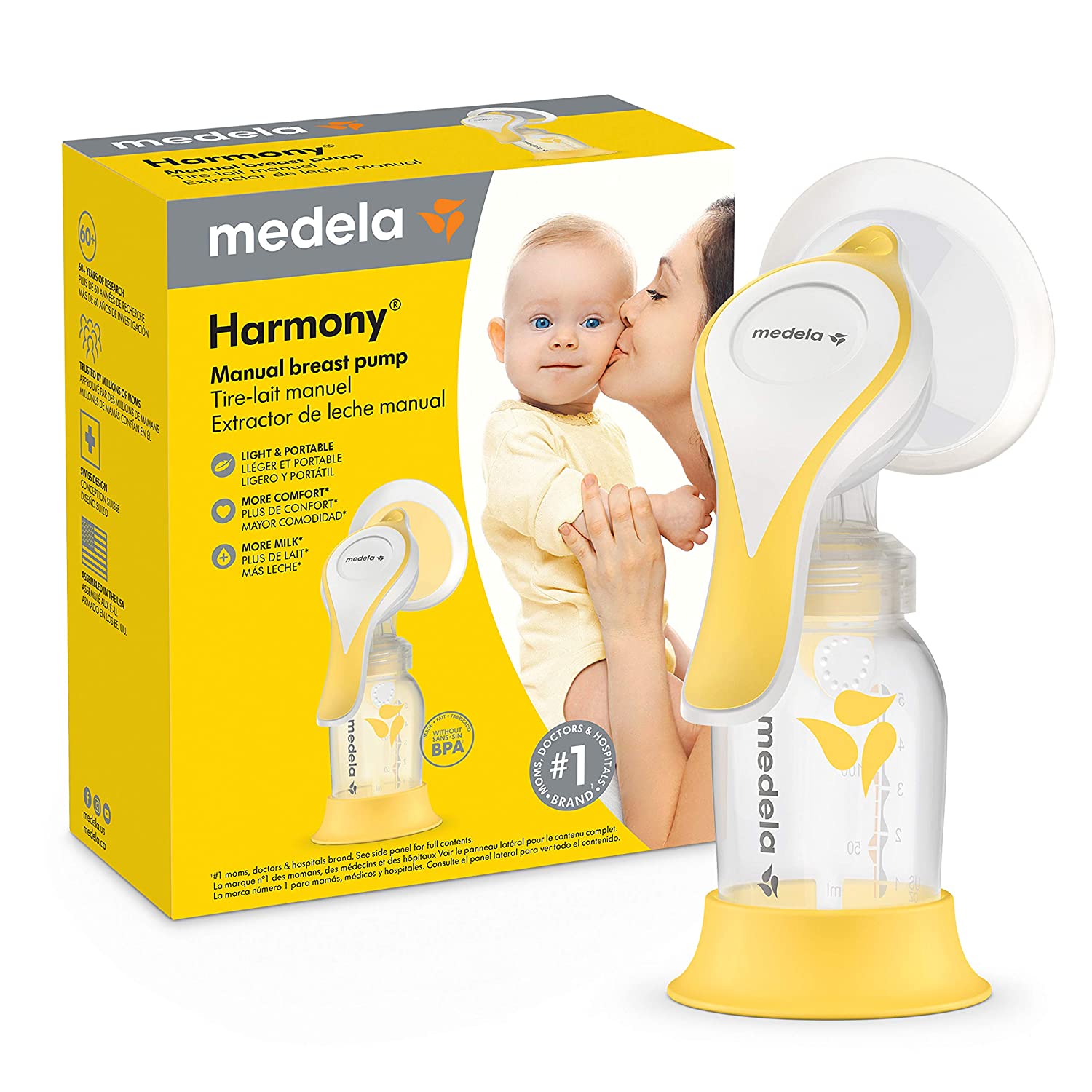 Medela Manual Harmony Single Hand Breast Pump with Flex Shields