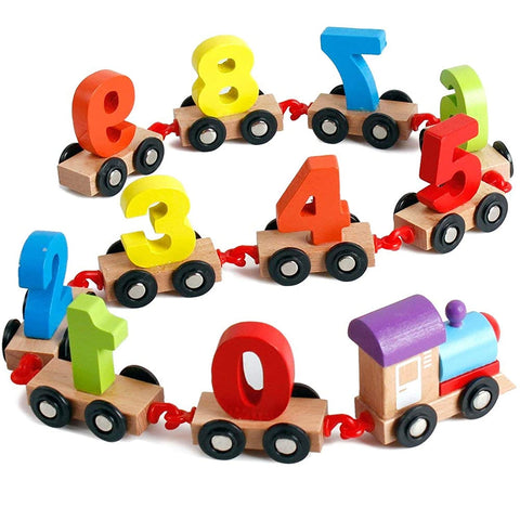 Popsugar Wood Wooden Train With Numbers Educational Toy