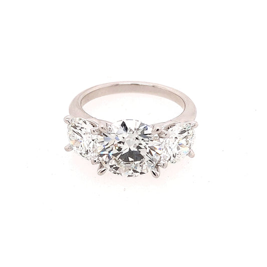 3-Stone Lab-Grown Diamond Lab-Grown Complete Diamond Engagement Ring in 14 Karat White with 3.22ctw G VS2 Round Lab Grown Diamond