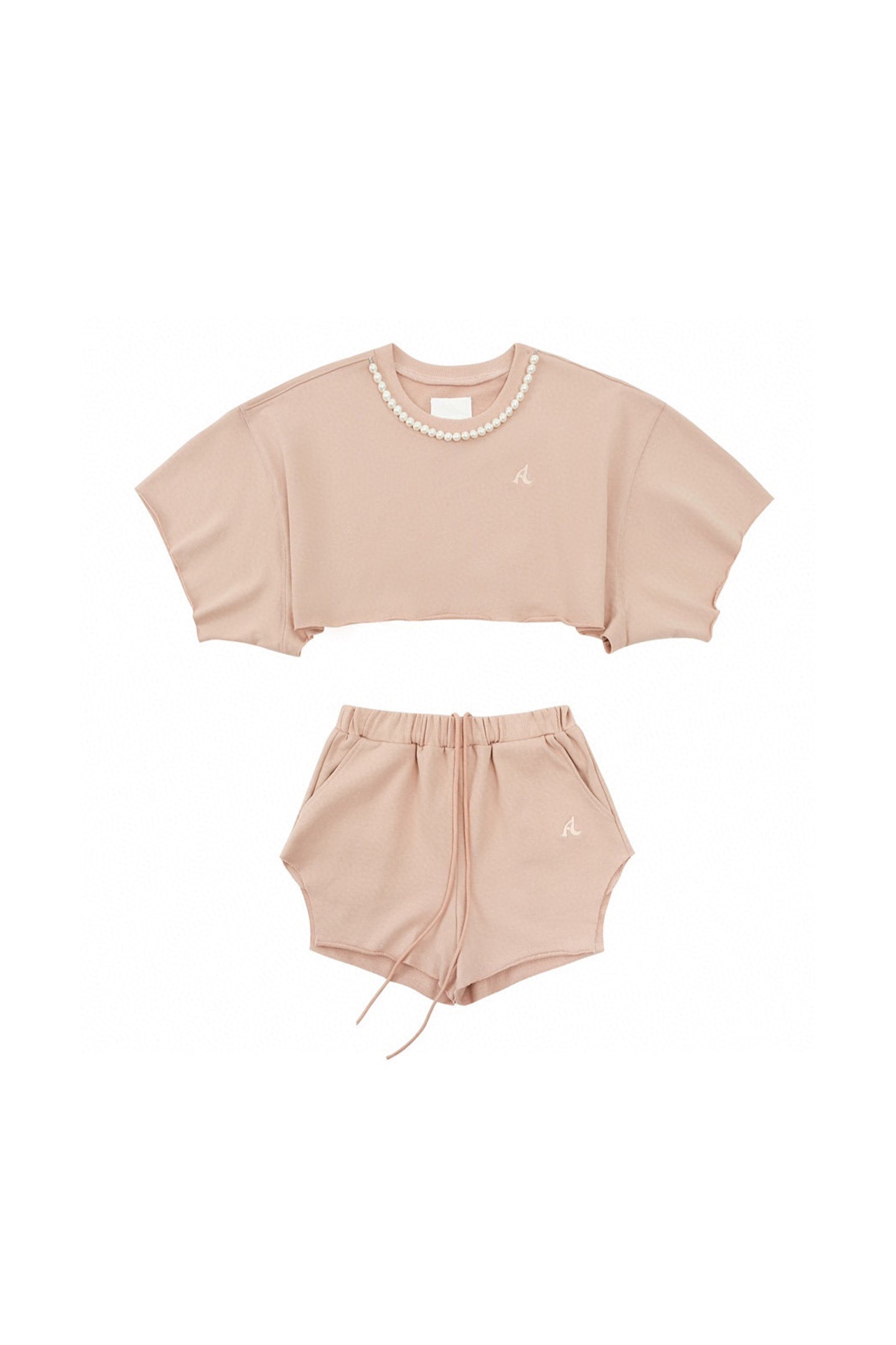 AINTSHY Pearl Sweatshirt Suit-Pink