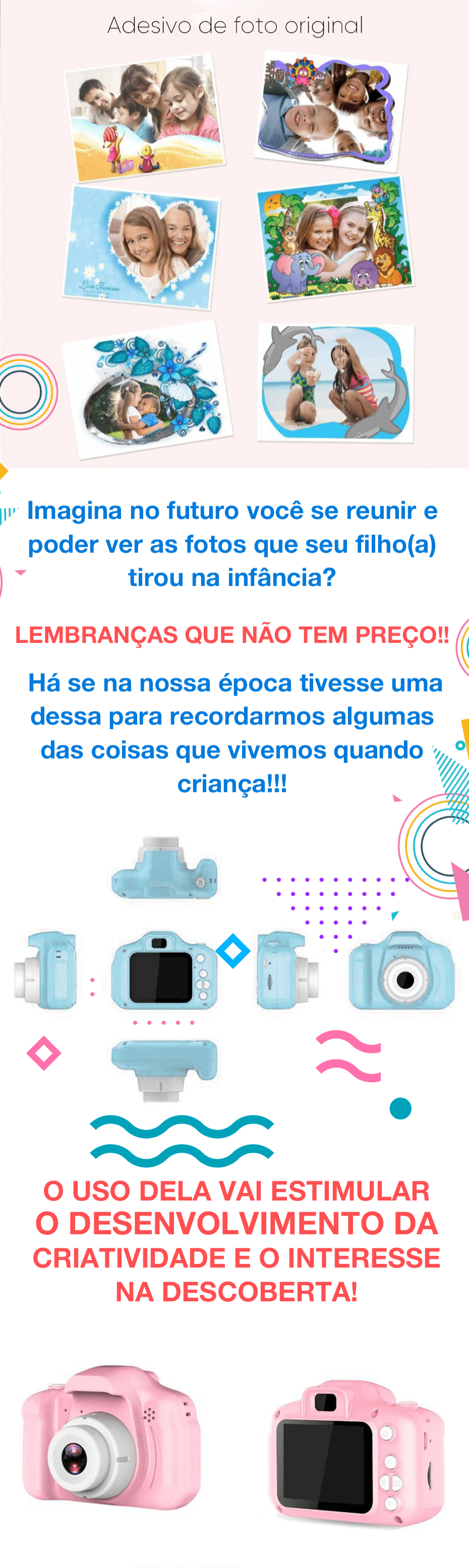 Câmera Digital Infantil PRO Resistente + Cartão 32G