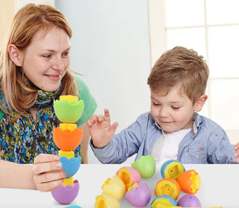 Jogo cartela de ovos - Formas geométricas Para sua Criança