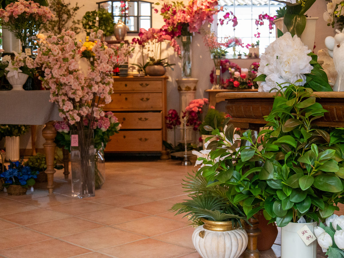 Kunstige blomster, kunstige planter, dekorationer, silkeblomster, brudebuketter, buketter, silkeblomster, naturtro