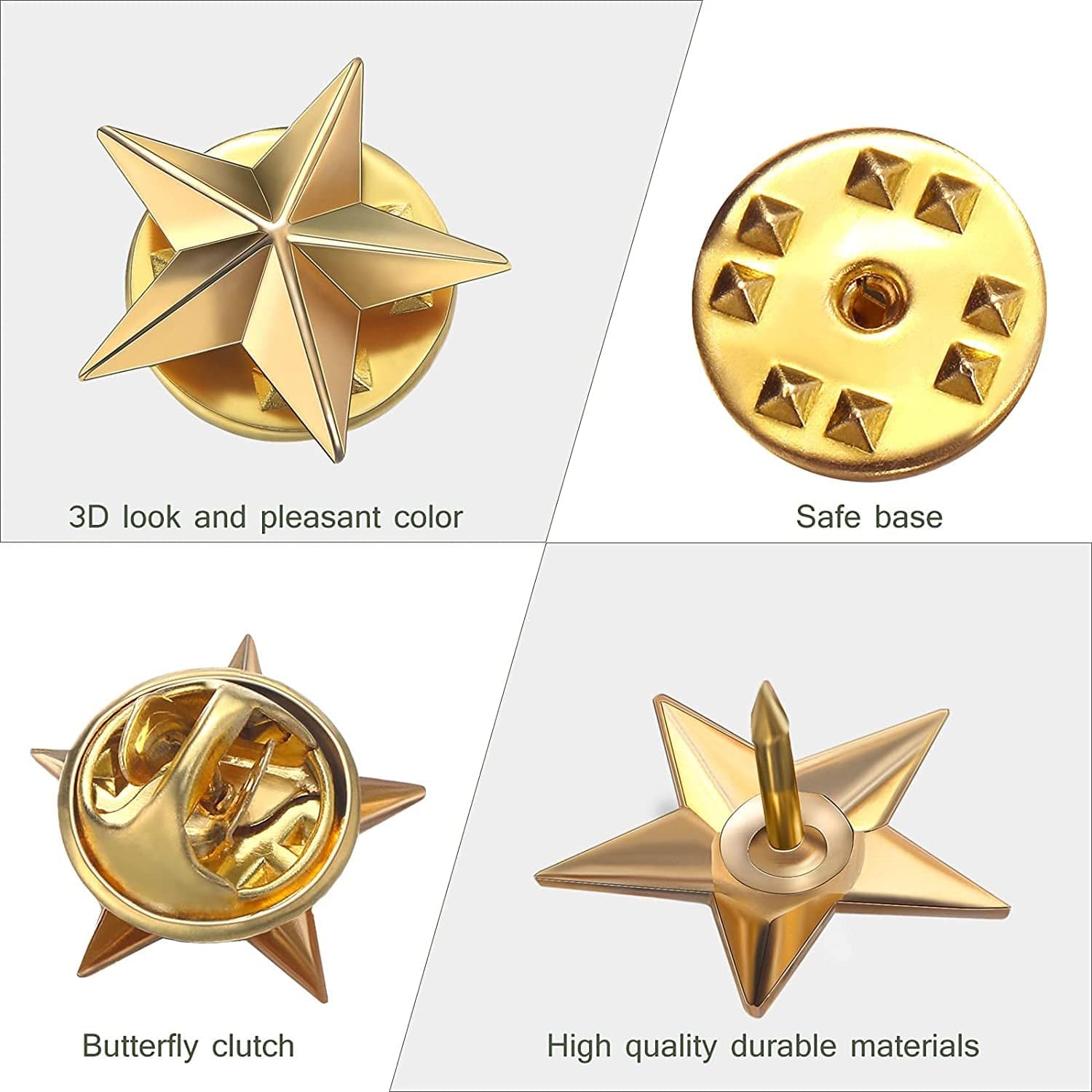 40 Pieces Star Badge Lapel Pin for 4Th of July Memorial Day Independence Day Celebration Veterans Day Party Labor Day Theme Party Costume Decorations