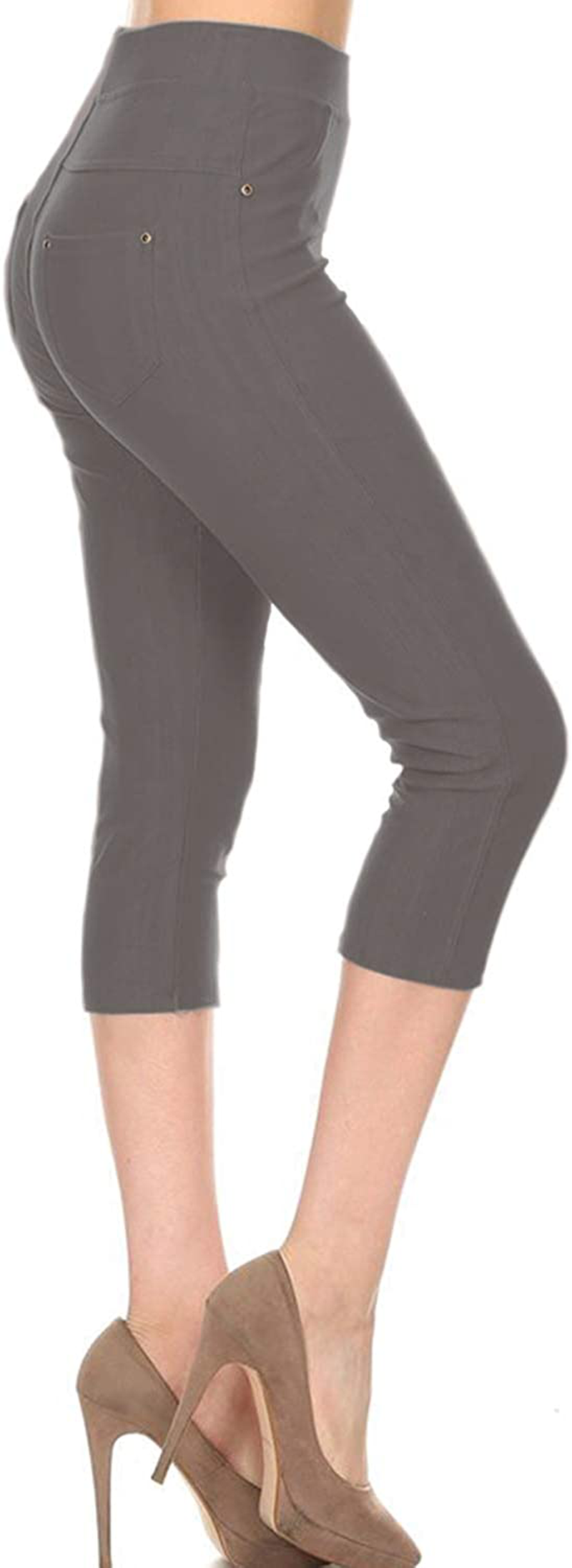 Leggings Depot Premium Quality Women's Cotton Blend Stretch Pull-on Jeggings with Pockets