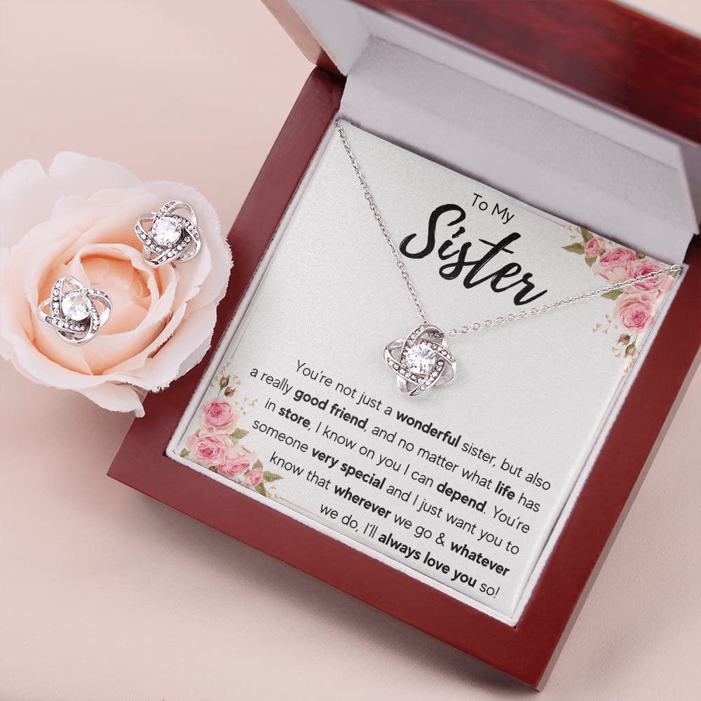 FG Family Gift Mall Sisters Gifts from Sister Necklaces for 2 Big Sister and Little Sister Happy Birthday Present for Women Jewelry Best Sister with Message Card and Gift Box