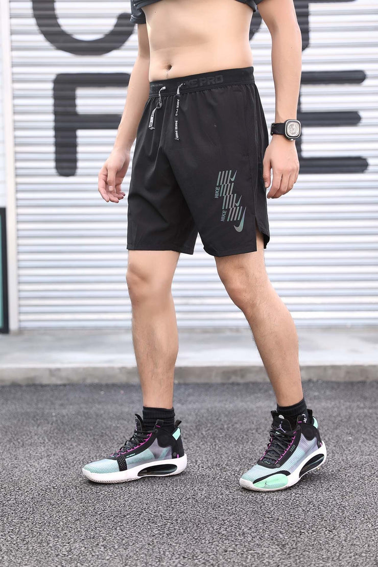 Nike Pro Slim Fit Black & Grey Running Shorts