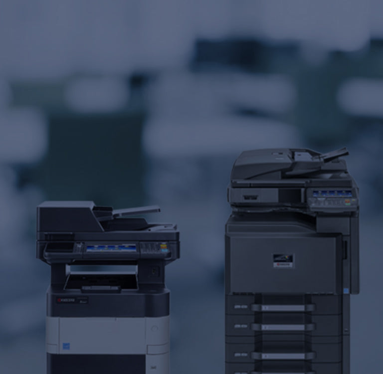 A fleet of Kyocera printers and copiers that are available at BASE Technologies in Bethel, Connecticut. 