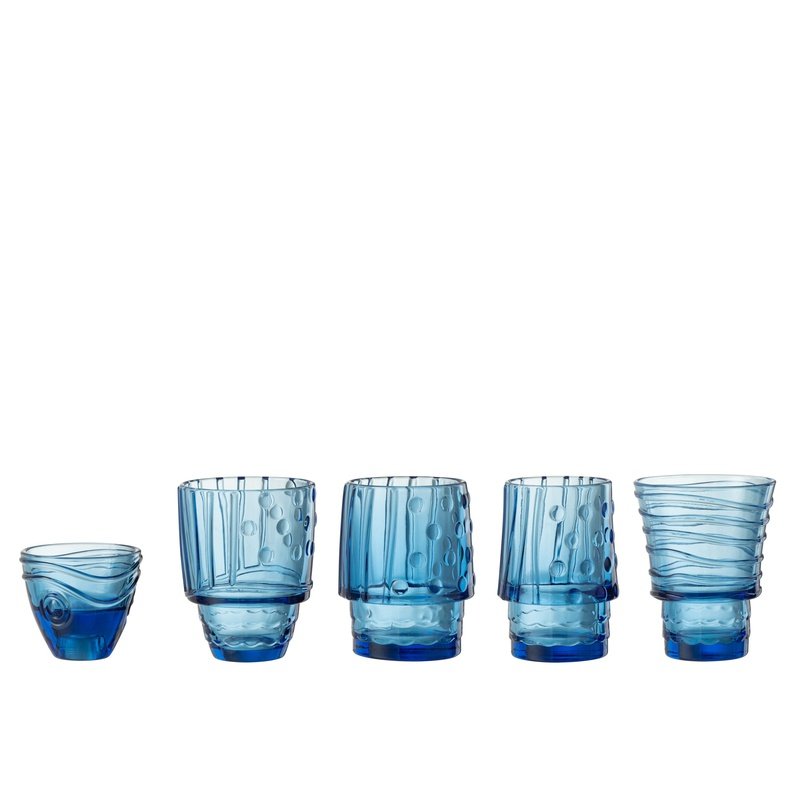 Vis - Vis | glas | blauw | 9x9x (h)36 cm