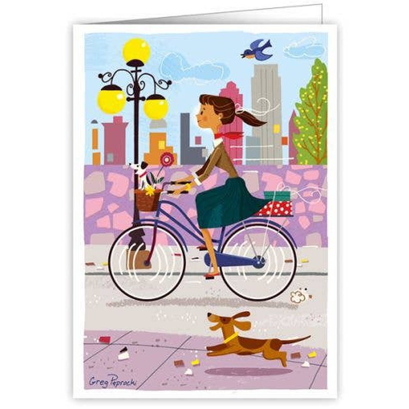 Kaart Woman Riding a Bike