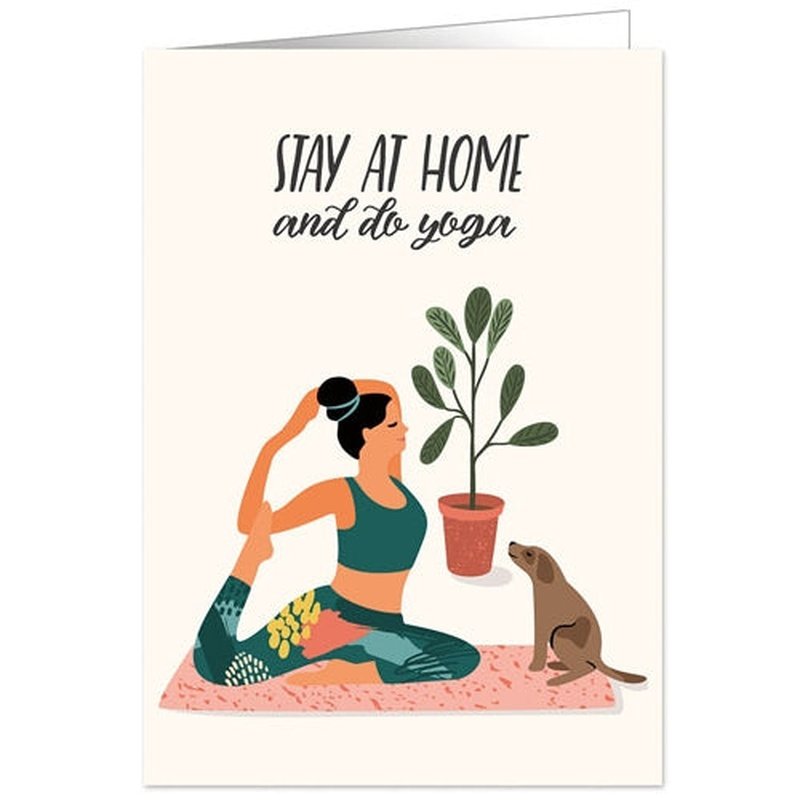 Kaart Stay Home And Do Yoga