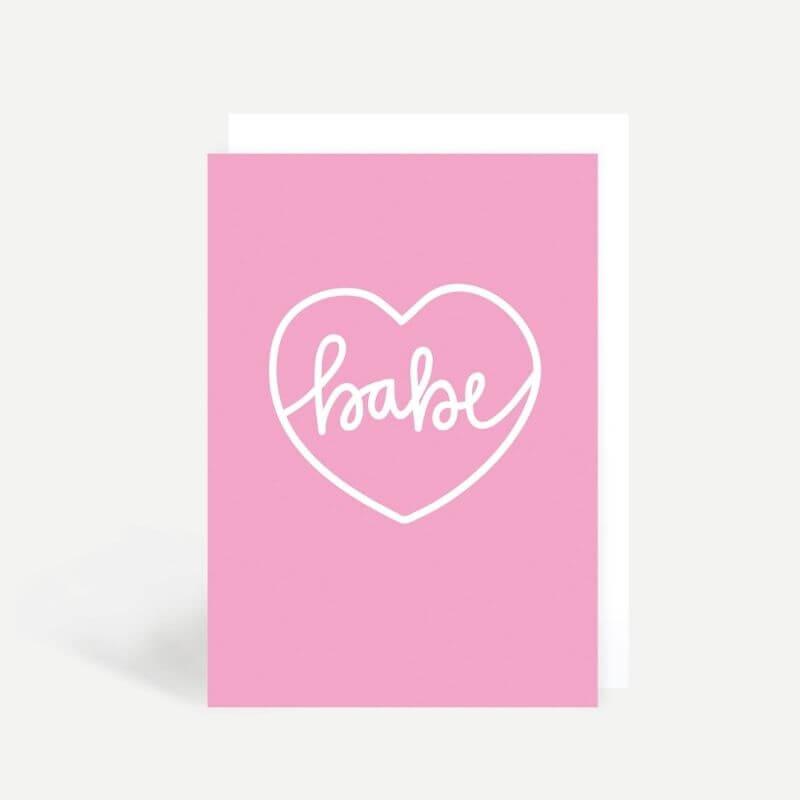 Kaart 'Babe' - Roze