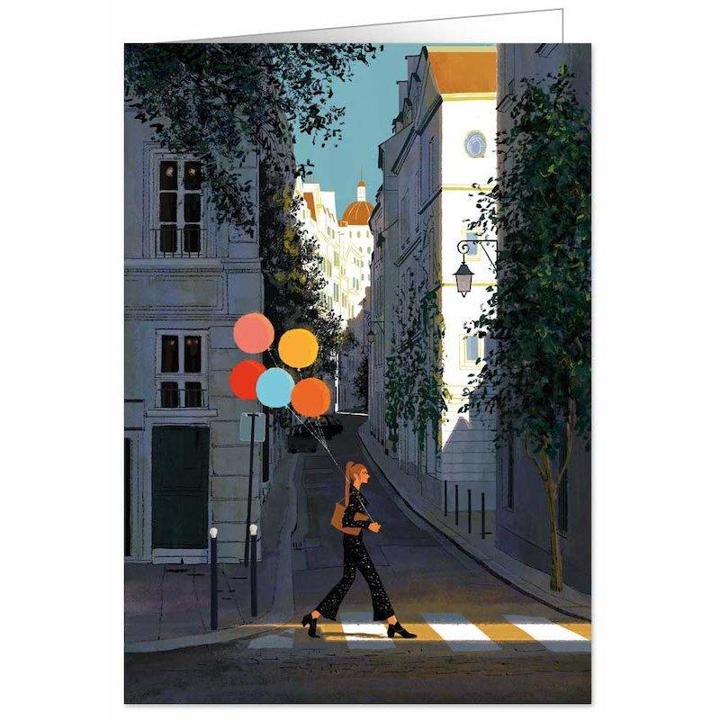 Kaart Woman With Balloons