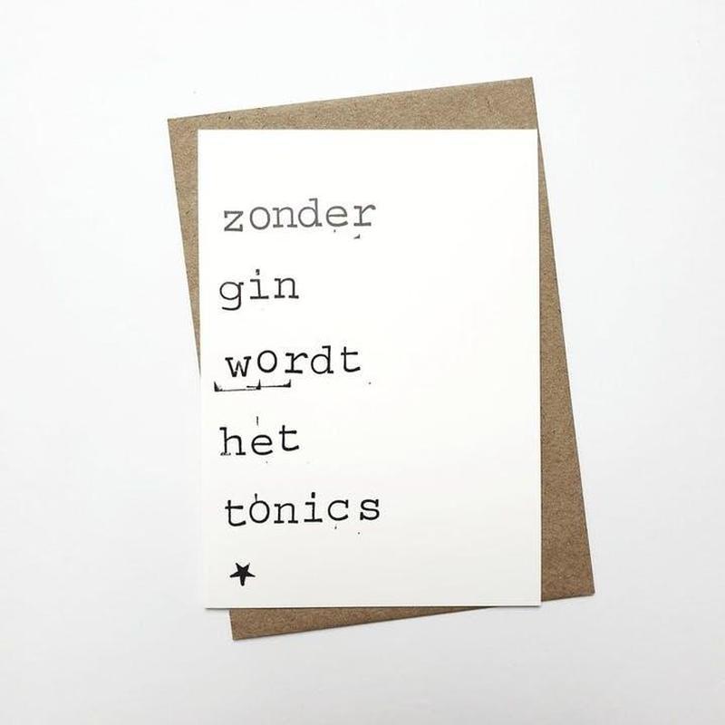 Kaart Zonder Gin Wordt Het Tonics