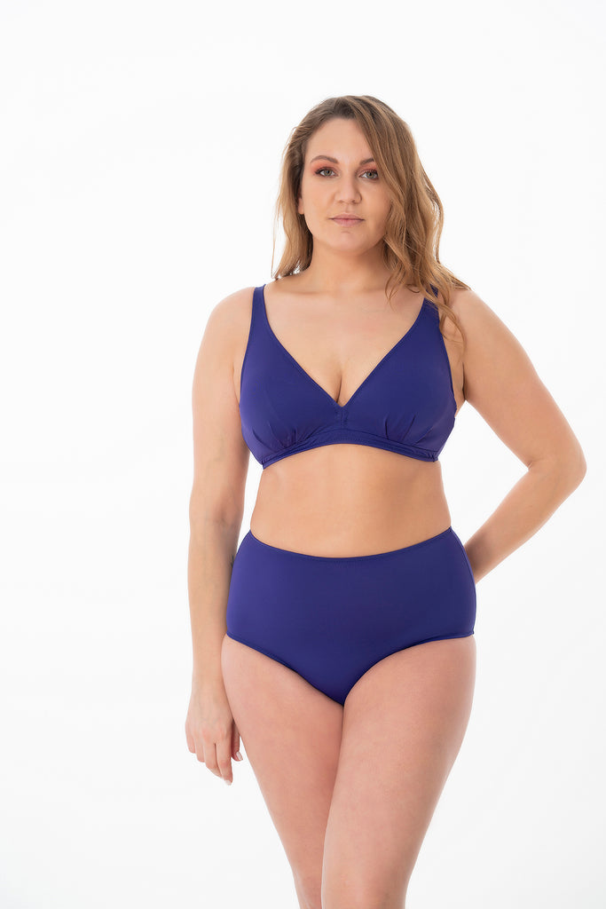 Perla Womens Caroline Blue Size Spf50+ Bikini Top