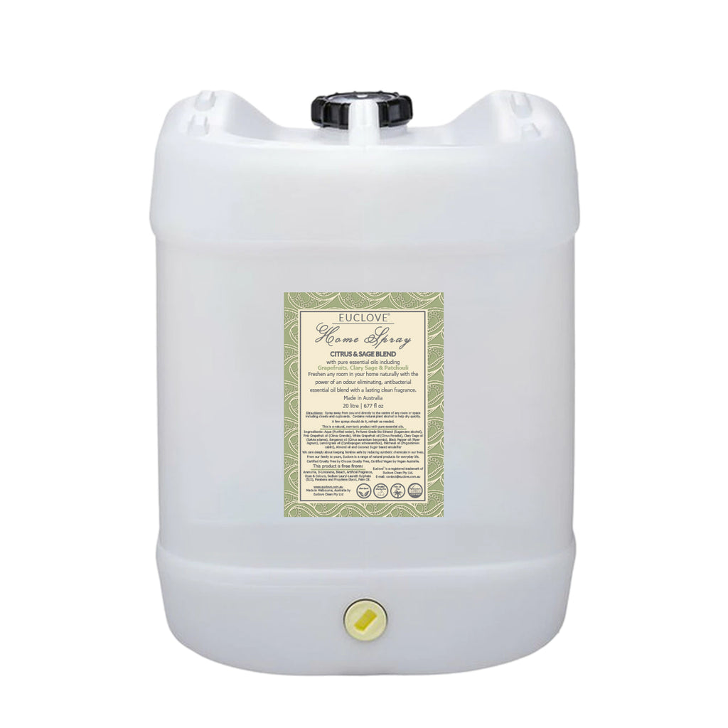 Euclove Home Spray Citrus & Sage Blend 20 litre zero-waste bulk can