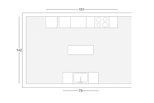 Laboratory kitchen layout. 