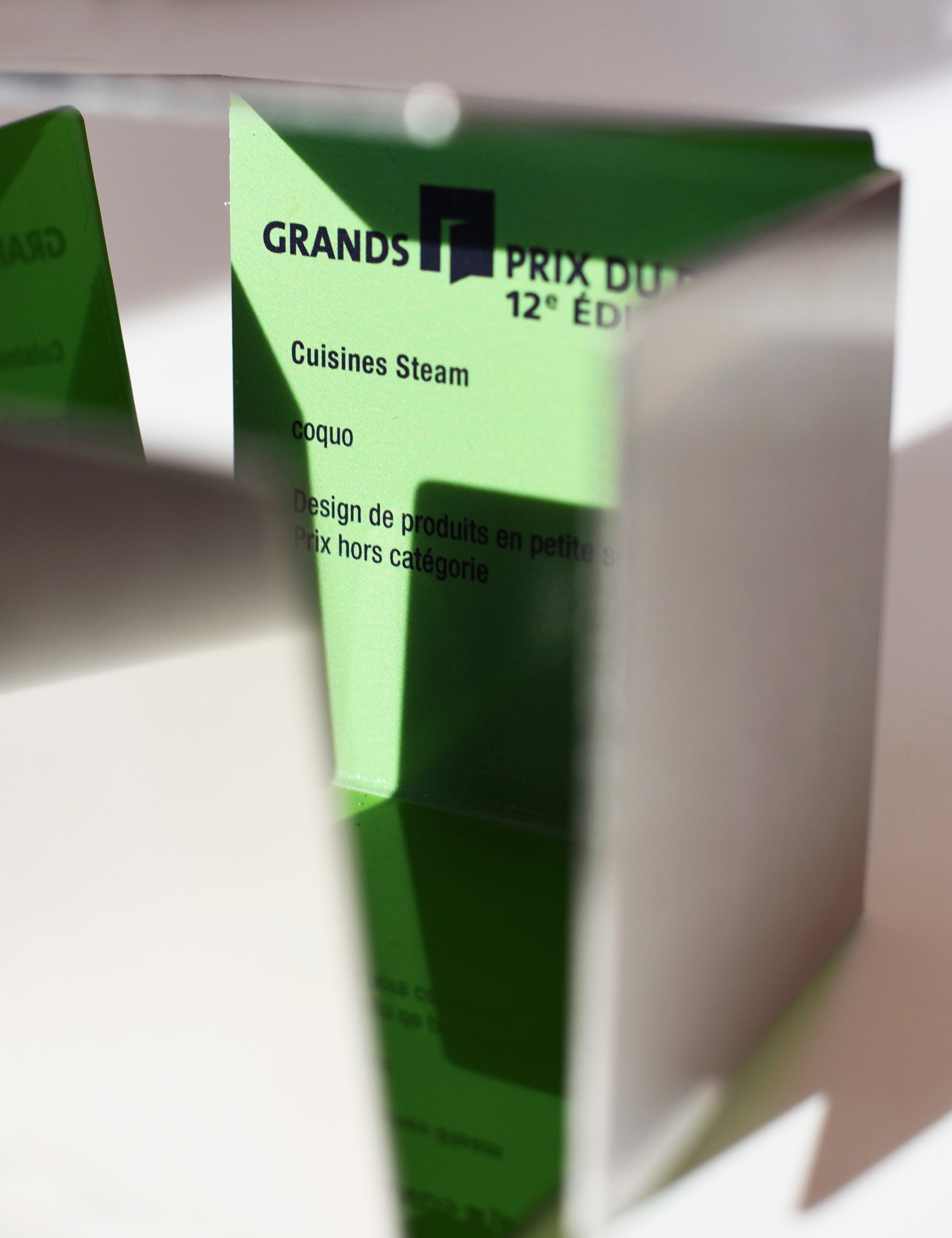 Grands prix du design award for coquo kitchen cabinets. 