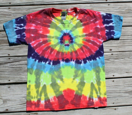 Red, White & Blue Chaos Spider Tie Dye / Large / Custom Tie Dye T-Shirt