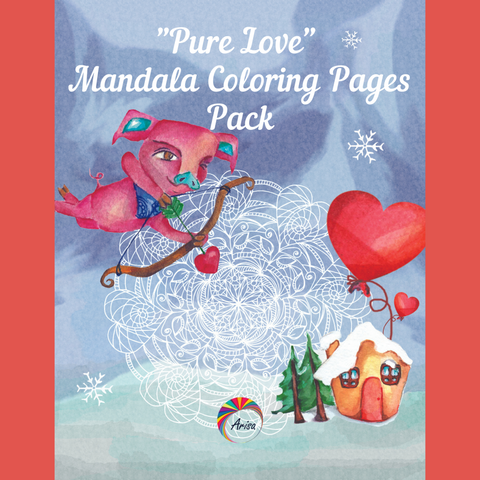 "Pure Love" Mandala Coloring Pages Pack